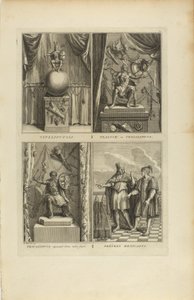 Vitzliputsli/Tlalock vagy Tescalipuca/Tescalinpuca/Mexikói papok alkotó: Bernard Picart