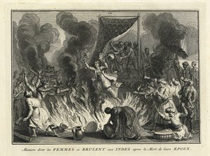 Özvegyégetés Indiában, 1728 alkotó: Bernard Picart