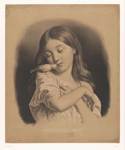 Fiatal lány egy madár a vállán Le petit favori (cím a tárgyon) Különféle új tanulmányok (sorozat címe) Nouvelles etudes variées (sorozatcím a tárgyon)