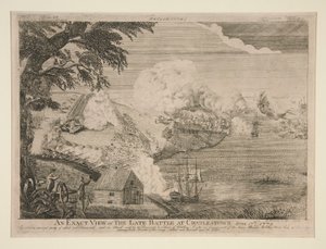 Pontos kép a késői csatáról Charlestownban (Bunker Hill) alkotó: Bernard Romans