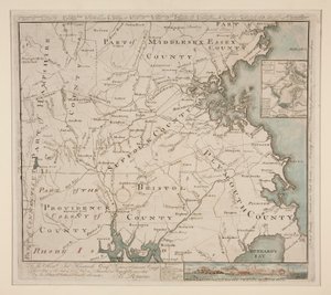 Boston és környéke térképe, kb. 1775 alkotó: Bernard Romans