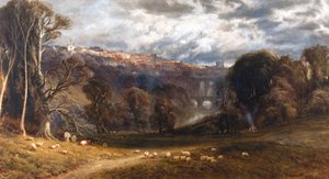 Knaresborough látképe (akvarell és testfestmény)