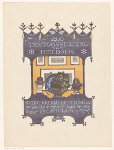 Az amszterdami kő- és könyvnyomtató Dieperink & Co hirdetése 1910 A könyv kiállítása (cím a tárgyon)