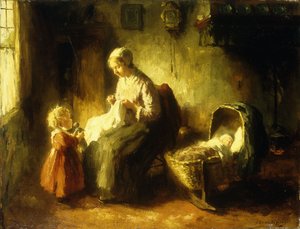 Anya kis segítője (olaj, vászon)