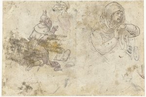 Mózes és egy gyászoló Mária vagy Mária Magdolna alkotó: Bernard van Orley