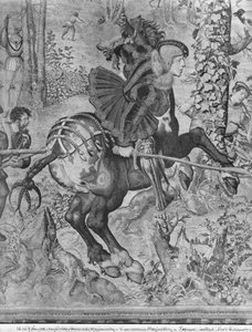 Maximilianus vadászatai, Bak, A vadkanvadászat, I. Maximilianus részlete 1459-1519 Gobelins Factory lásd még 138999 faliszőnyeg kétoldalas fotó alkotó: Bernard van Orley