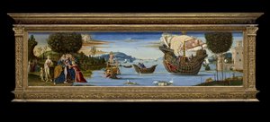 Enalus kedvesét Poszeidónnak feláldozták és megkímélték, 1512 körül (tempera, olaj és aranylevél a fán)