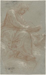 Szent János írás a felhőkre alkotó: Bernardino Lanino (possibly)