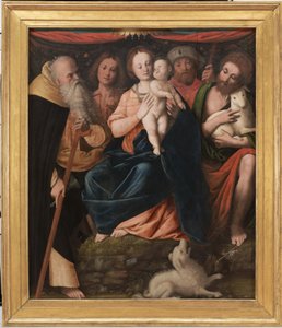 Madonna és gyermeke szentekkel Anthony Abbot, Sebastian, Rocco és Keresztelő Jánossal, 1534