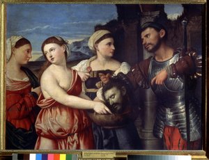 ""Salome"" Salome Keresztelő Szent János fejét tartja. Bernardino Licinio (1489-1565) festménye. 16. századi Puskin Múzeum, Moszkva