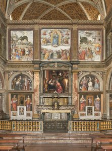Kilátás a freskókra a Háromkirályimádattal alkotó: Bernardino Luini