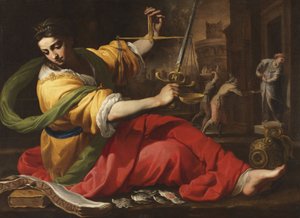 Allegorie de la Justice – Az igazságosság allegóriája, Mei, Bernardino (1612-1676). Olajfestmény