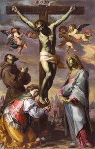 A keresztre feszítés a Szűzanyával és Szent Ferenccel és Agáthával, 17. század közepe.