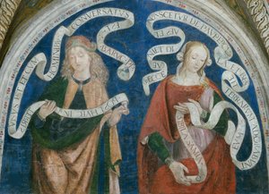 Le profhete Baruch et la sibylle samienne – Baruch próféta és a szamai szibilla, Pinturicchio, Bernardino, Workshop of (1454-1513). Freskó