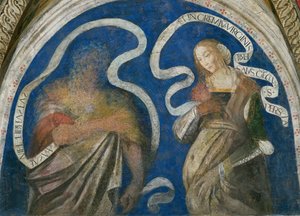 Le Prohete Zacharie et la sibylle persique (Sabbe) – Zakariás próféta és a perzsa szibilla, Pinturicchio, Bernardino, Műhely (1454-1513). Freskó