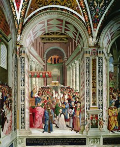 Aeneas Sylvius Piccolomini (1405-64), II. Pius nevű pápának választották, belép a Szent Péter-templomba, 1458. szeptember 3.