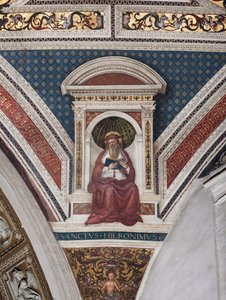 Szent Jeromos, az egyházdoktorainak részlete (freskó alkotó: Bernardino di Betto Pinturicchio
