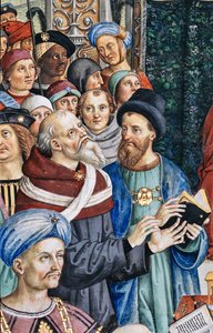 A Piccolomini-könyvtár, délnyugati fal: „II. Piusz elnököl a mantovai országgyűlésen, június 1. alkotó: Bernardino di Betto Pinturicchio