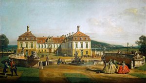 A Schloßhof császári örömpalota, udvar felőli oldalon alkotó: Bernardo Bellotto