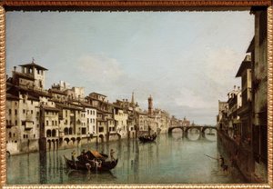 Az Arno Firenzében a Ponte Santa Trinitàval alkotó: Bernardo Bellotto