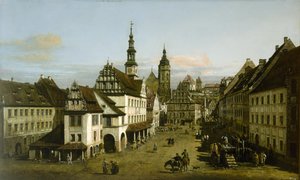 Német: Städtebild (Pirnai piactér) A pirnai piactér alkotó: Bernardo Bellotto