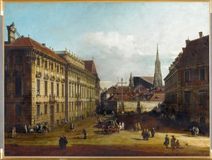 Lobkowitzplatz Bécsben, Ausztria (olaj, vászon) alkotó: Bernardo Bellotto