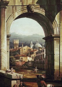 Római caprice ajtóval és falakkal, részlet (olaj, vászon alkotó: Bernardo Bellotto