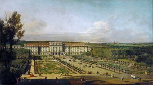 Schönbrunni kastély a kertből nézve, 1758 és 1761 között