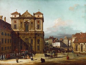 A bécsi Freyung északnyugat felől, 1758 és 1761 között alkotó: Bernardo Bellotto