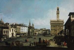 A firenzei Piazza della Signoria alkotó: Bernardo Bellotto