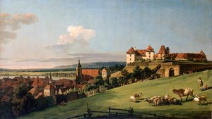 Pirna kilátása a Sonnenstein-kastélyból