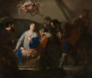 Pásztorok imádása, 1650 körül alkotó: Bernardo Cavallino