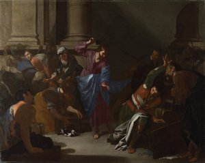 Krisztus kiűzi a kereskedőket a templomból, c. 1645 alkotó: Bernardo Cavallino