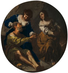 Lót és lányai alkotó: Bernardo Cavallino