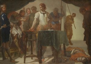 Mucius Scaevola szembeszáll Porsenna királlyal alkotó: Bernardo Cavallino