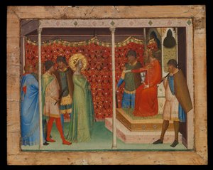Szent Reparata Decius császár előtt, 1338-40 körül (tempera fán)
