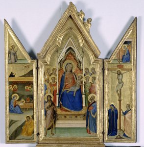 Triptichon Madonnával és gyermekével; alkotó: Bernardo Daddi