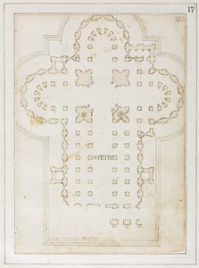 Szent Péter terve, Codex Coner, 1513-15 (tinta papíron) alkotó: Bernardo Della Volpaia Bernardo Della Volpaia