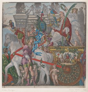 9. lap: Julius Caesar lovasszekerében, Julius Caesar diadala, 1599-ből.
