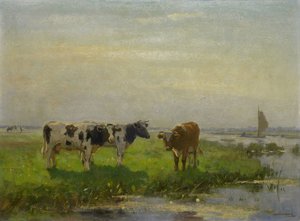 Tehenek a réten alkotó: Bernardus Antonie van Beek