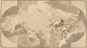Mennyezeti dekoráció alkotó: Bernhard Schreuder after Jacob de Wit