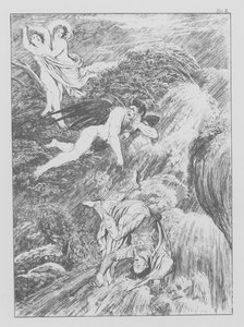 Dante Isteni komédiája, Purgatorio (Purgatórium), X. tábla (litográfia) alkotó: Bernhard Schuler