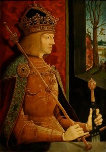 I. Maximilian császár 1459-1519, koronával, jogarral és karddal, kb. 1500