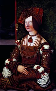 Bianca Maria Sforza császárnő portréja (festmény) alkotó: Bernhard Strigel