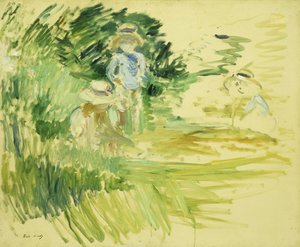 Gyermekek a tó partján; Enfants au Bord du Lac, 1894 alkotó: Berthe Morisot