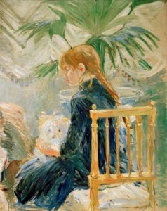 Lány kutyával (második töredék) alkotó: Berthe Morisot