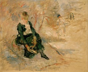 Fiatal nő visszateszi a korcsolyáját alkotó: Berthe Morisot