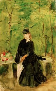 Edma, a művész nővére ül a parkban alkotó: Berthe Morisot