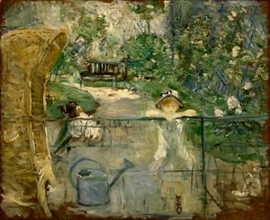 Kislányok a kertben vagy a kosárszék, 1885 alkotó: Berthe Morisot