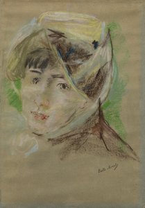 Fátyolos lány portréja (Jeanne Pontillon) alkotó: Berthe Morisot